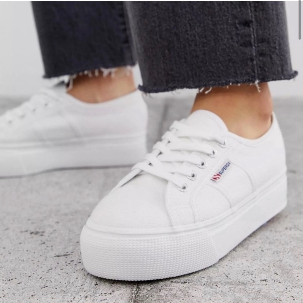 SUPERGA 2790 white platform sneakers